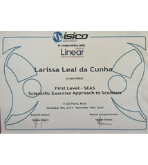 Certificação Internacional SEAS Tratamento da Escoliose Dra. Larissa Leal Cunha - Somar Centro de Saúde